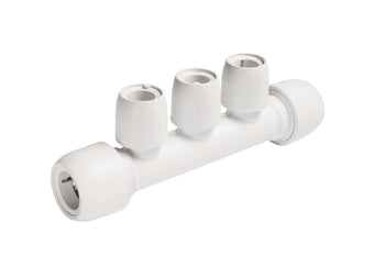 Wavin Hep2O 3 Port Manifold All Socket 22mm x 15mm White | HX89B/22W