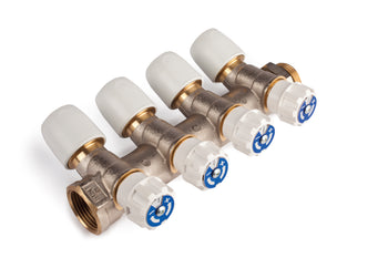 Wavin Hep2O 4 Port Valved Manifold 0.75" x 15mm | HX94T/15W