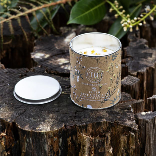 Irish Botanicals Wildflowers Chamomile & Bay Leaf Tin Candle | IBW-CBL-TIN