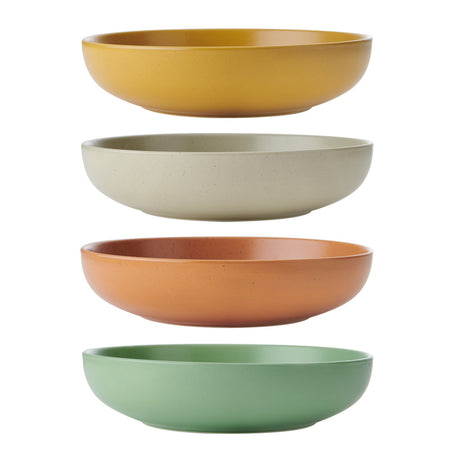 KitchenCraft Idilica Stoneware Pasta Bowls, Set of 4, 21cm | IDBOWLPK4