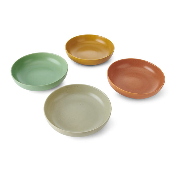 KitchenCraft Idilica Stoneware Pasta Bowls, Set of 4, 21cm | IDBOWLPK4