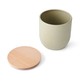 KitchenCraft Idilica Kitchen Canister with Beechwood Lid, 12 x 12cm, Putty │IDCANMEDGRY