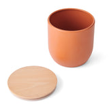 KitchenCraft Idilica Kitchen Canister with Beechwood Lid, 12 x 12cm, Terracotta │IDCANMEDORG