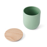 KitchenCraft Idilica Kitchen Canister with Beechwood Lid, 9 x 10cm, Green │IDCANSMLGRN