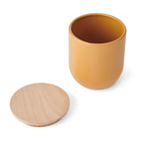 KitchenCraft Idilica Kitchen Canister with Beechwood Lid, 9 x 10cm, Yellow │IDCANSMLYEL
