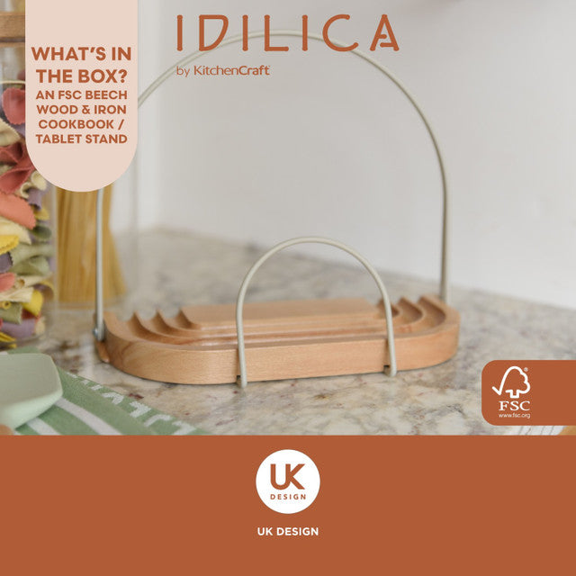 KitchenCraft Idilica Beechwood Cookbook Stand │IDCOOKBOOK