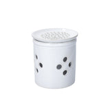 KitchenCraft Idilica Stoneware Garlic Storage with Grater Lid, Cream │IDGARLIC