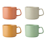 KitchenCraft Idilica Stacking Stoneware Mugs, Set of 4, 400ml | IDMUGPK4