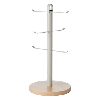 KitchenCraft Idilica Metal Mug Tree with Beechwood Base │IDMUGTREE