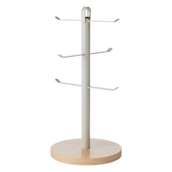 KitchenCraft Idilica Metal Mug Tree with Beechwood Base │IDMUGTREE