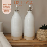 KitchenCraft Idilica Oil and Vinegar Bottles, Set of 2, Cream, 450ml │IDOILVIN