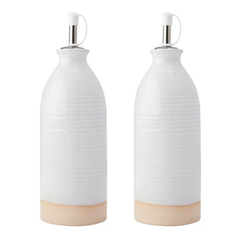 KitchenCraft Idilica Oil and Vinegar Bottles, Set of 2, Cream, 450ml │IDOILVIN