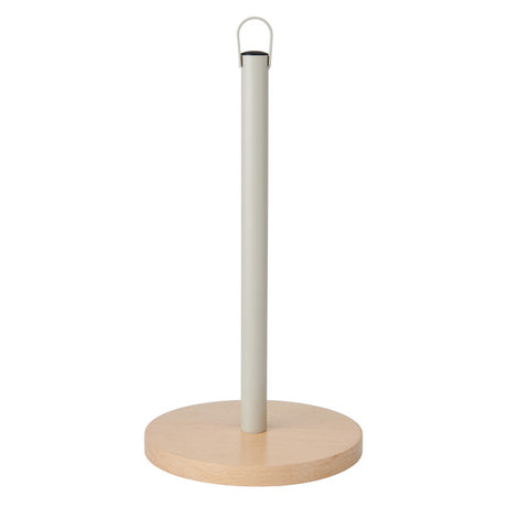 KitchenCraft Idilica Metal Kitchen Roll Holder with Beechwood Base │IDTOWEL