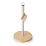 KitchenCraft Idilica Metal Kitchen Roll Holder with Beechwood Base │IDTOWEL