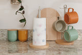 KitchenCraft Idilica Metal Kitchen Roll Holder with Beechwood Base │IDTOWEL