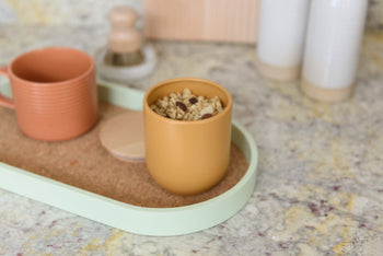 KitchenCraft Idilica Oval Serving Tray with Cork Veneer Base, 38 x 20cm │IDTRAY