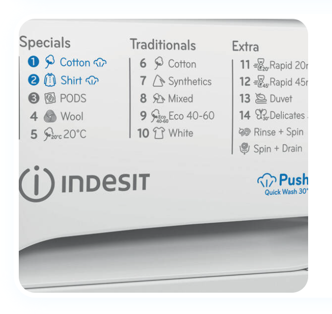 Indesit 9kg 1400 Spin Freestanding Washing Machine - White | IM964MYTIMEUK
