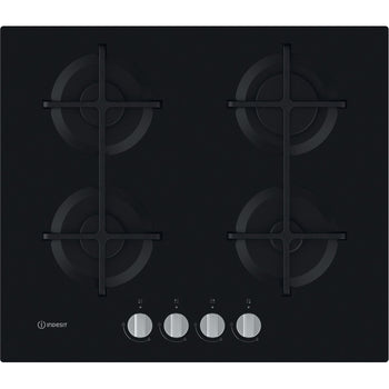 Indesit 60cm Gas on Glass Hob - Cast Iron Supports | ING61TBKUK
