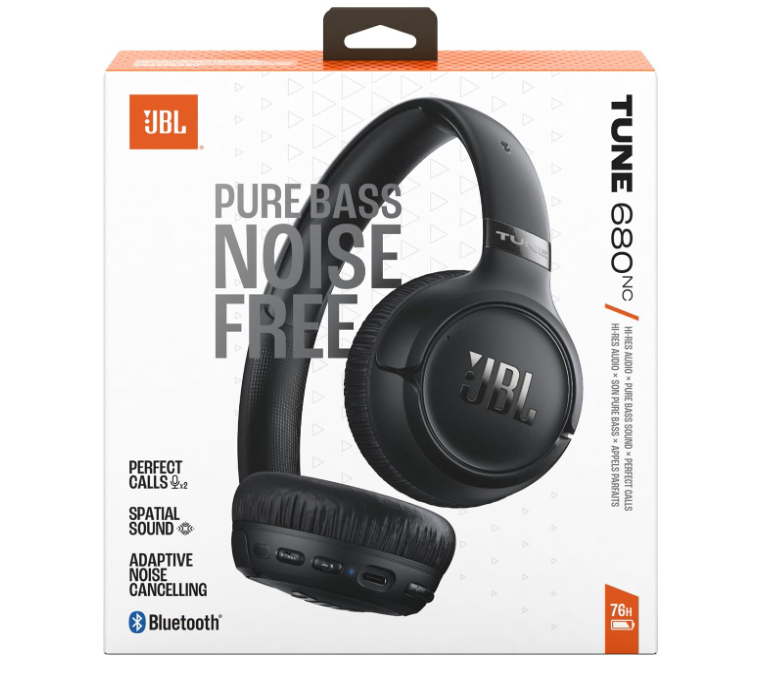 JBL Tune 680 On-ear Wireless Noise Cancelling Headphones | JBLT680NCBLK