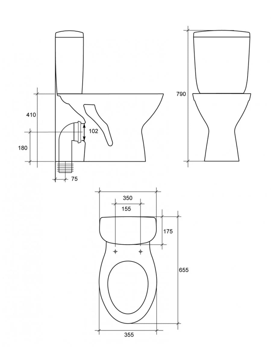 Senator II Eco Close Coupled WC-Standard Seat | K100-171