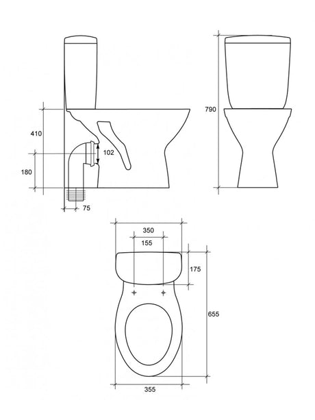 Senator II Eco Close Coupled WC-Standard Seat | K100-171