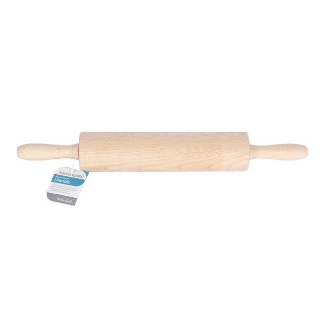 KitchenCraft Beech Wood Revolving 44cm Rolling Pin | KCREVPIN