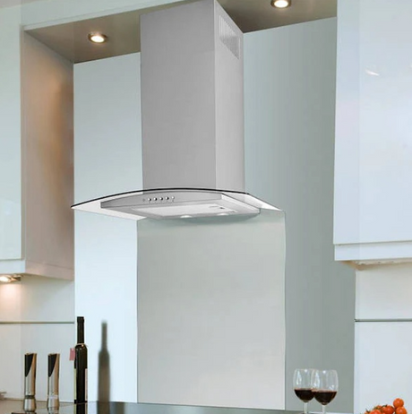 Luxair 70cm Curved Glass Cooker Hood |  LA-70-ARTIS-CVD-SS