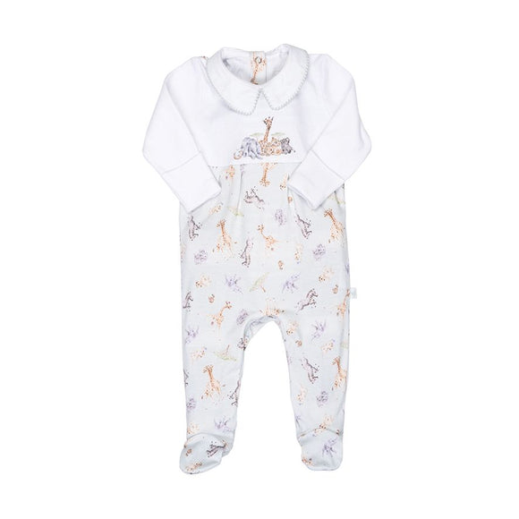 Wrendale Little Savannah African Animal Printed Babygrow (0-3 months) | LTW-BGP009