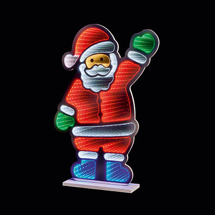 60cm Waving Santa Tabletop Infinity Mirror | LV243383