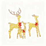 Fabric Reindeer Family Set of 3 Lit Gold 250ww | LV261487G