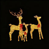 Fabric Reindeer Family Set of 3 Lit Gold 250ww | LV261487G
