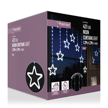 FlexiBrights Curtain Light with Neon White Star | LV261554W