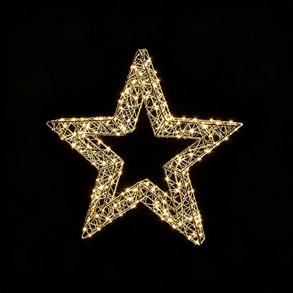 Golden Elegance Twist Star with 240 Warm White LED | LV263108