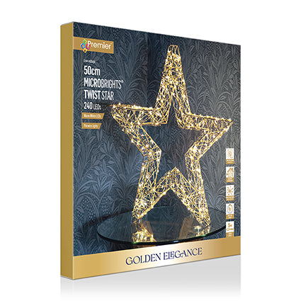 Golden Elegance Twist Star with 240 Warm White LED | LV263108