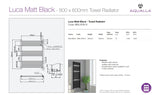 Luca Towel Radiator - Matt Black