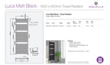 Luca Towel Radiator - Matt Black