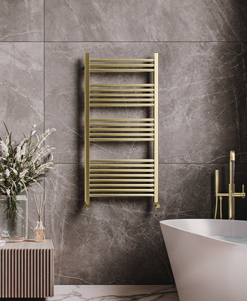 Luca Towel Radiator with Aromawell -  -Brushed Brass