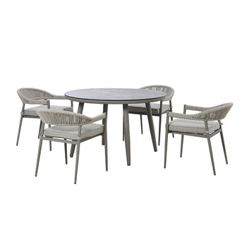 Florence 4 Seat Round Dining Set With Lazy Susan | MAZFLO4SRDSLSCL