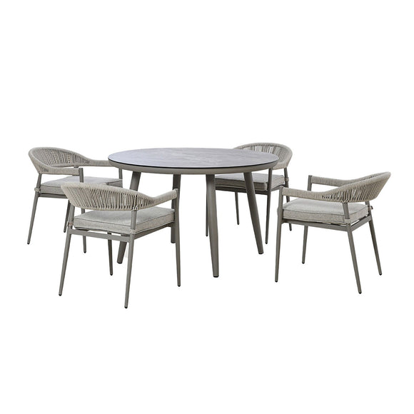 Florence 4 Seat Round Dining Set With Lazy Susan | MAZFLO4SRDSLSCL