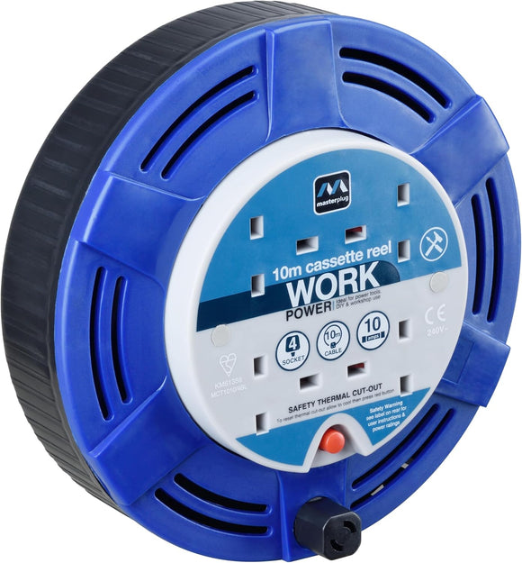 Masterplug Knob Masterplug Four Socket 10A Medium Cassette Reel with 10m Cable | MCT10 ...