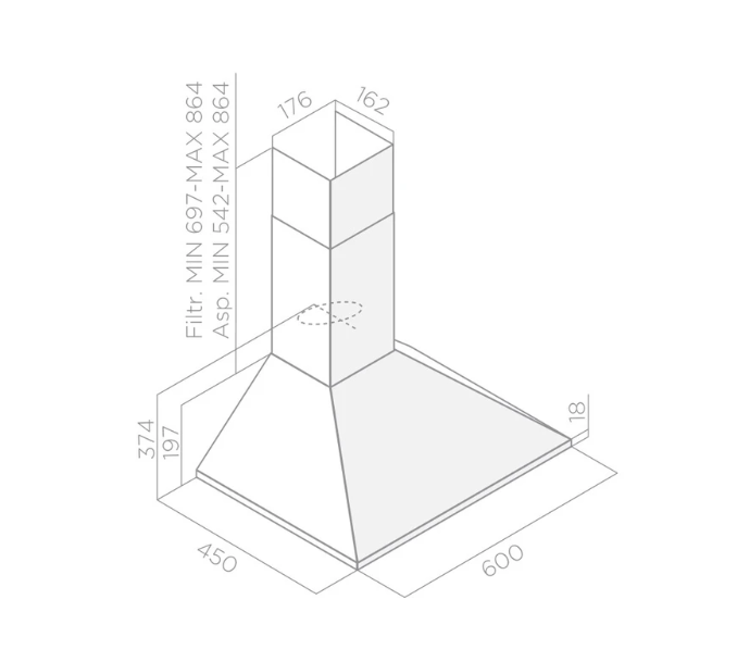Elica 60cm Missy Chimney Hood - Stainless Steel | MISSY60