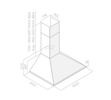 Elica 60cm Missy Chimney Hood - Stainless Steel | MISSY60