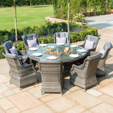 Amalfi High Back 8 Seat Grey Dining Set | MJT-623