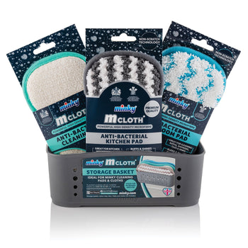 Minky 3 Piece Anti-Bac Cleaning Set & Storage Basket Grey │ MNK324314