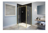 Merlyn 6 Series Sleek Hinge Door & Inline Panel with Optional Side Panel - Brushed Brass