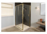 Merlyn 6 Series Sleek Sliding Shower Door - Brushed Brass