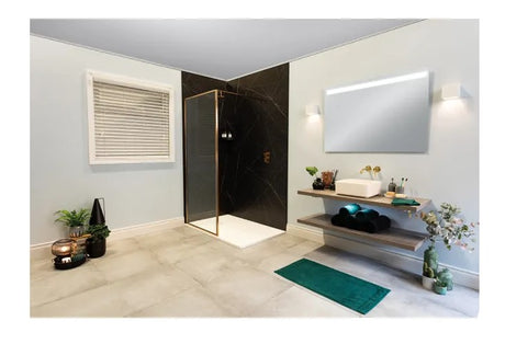 Merlyn Arysto Sleek Framed Wetroom Panels - Matt Black