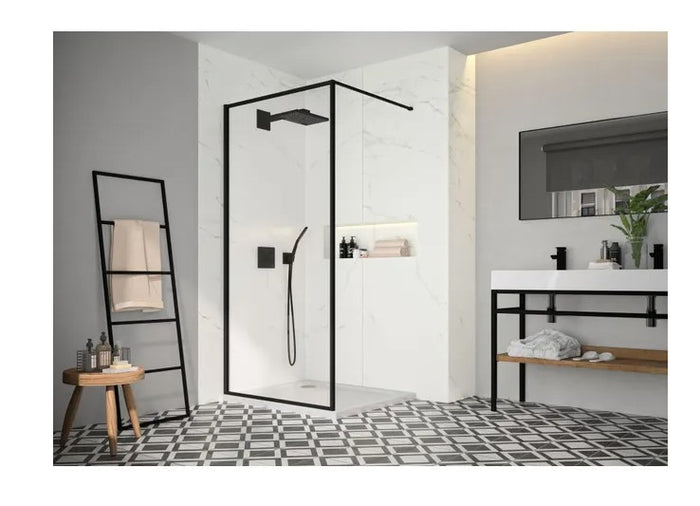 Merlyn Arysto Sleek Framed Wetroom Panels - Matt Black