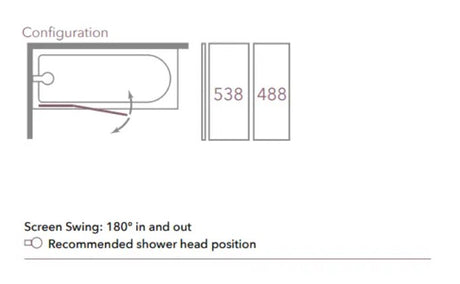Merlyn MB13 2 Panel Folding Bath Screen