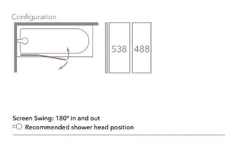 Merlyn MB13 2 Panel Folding Bath Screen